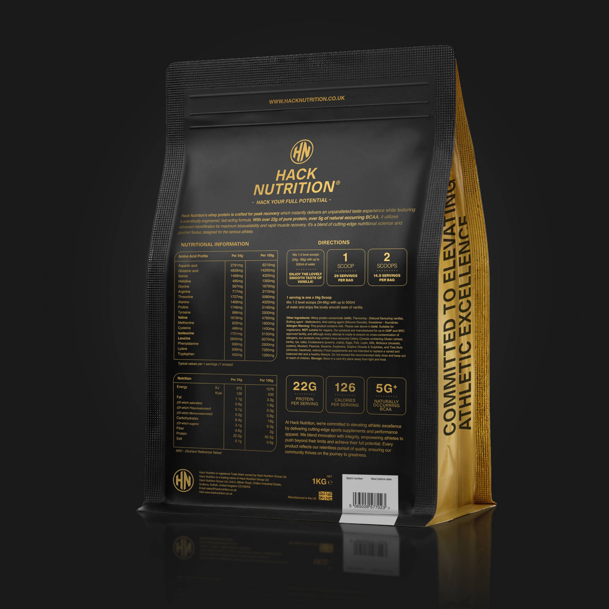 Whey Protein Concentrate - Vanilla - Hack Nutrition